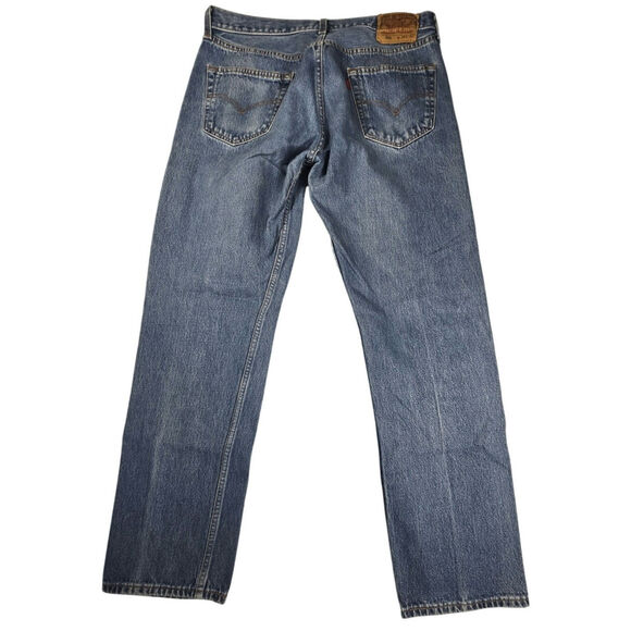 Levi's Vintage 501 Jeans Mens 36x32 Y2K Blue Button Fly Made in Mexico (34x30.5) - Picture 2 of 10